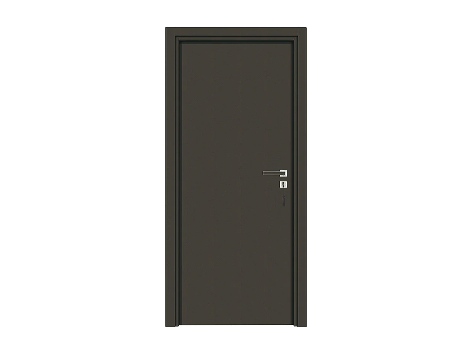 Bloc-porte pose fin de chantier collection Premium Miro, H.204 x l.73 cm, aspect cuir basalte, réversible