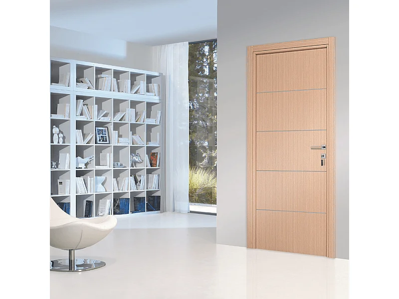 Bloc-porte pose fin de chantier collection Premium Casoar, H.204 x l.93 cm, aspect chêne clair, réversible