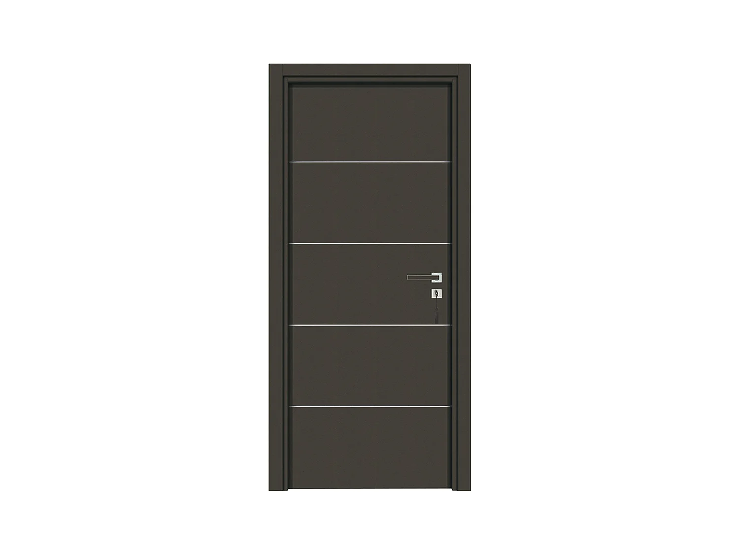 Bloc-porte pose fin de chantier collection Premium Seymour, H.204 x l.73 cm, aspect cuir basalte, réversible