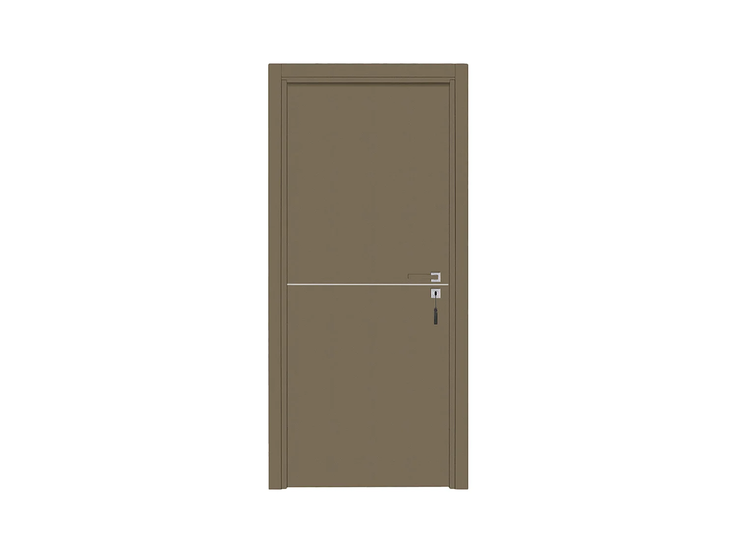 Bloc-porte pose fin de chantier collection Premium Riva, H.204 x l.73 cm, aspect cuir lichen, réversible