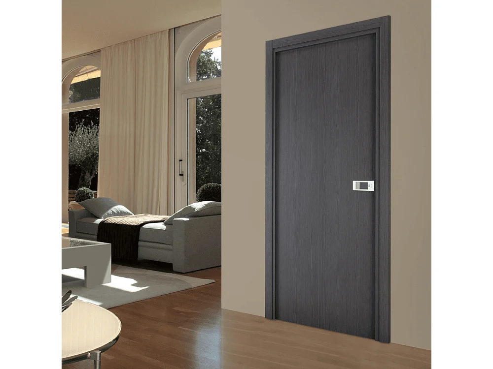 Bloc-porte pose fin de chantier collection Premium Miro, H.204 x l.83 cm, aspect chêne cendré, réversible