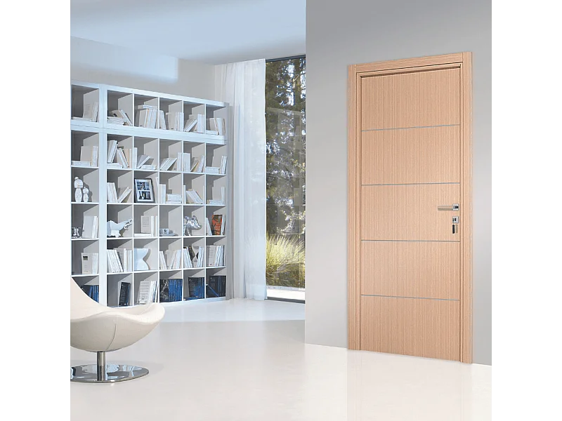 Bloc-porte pose fin de chantier collection Premium Seymour, H.204 x l.83 cm, aspect chêne clair, réversible