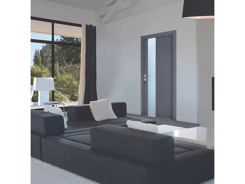Bloc-porte pose fin de chantier collection Premium Enzo, H.204 x l.73 cm, aspect chêne cendré, réversible