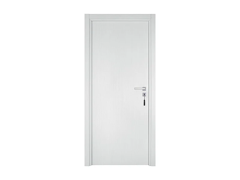 Bloc-porte pose fin de chantier collection Premium Miro, H.204 x l.83 cm, aspect chêne blanc, réversible