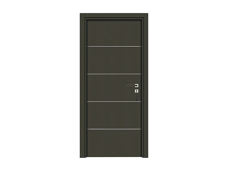 Bloc-porte pose fin de chantier collection Premium Seymour, H.204 x l.93 cm, aspect cuir basalte, réversible