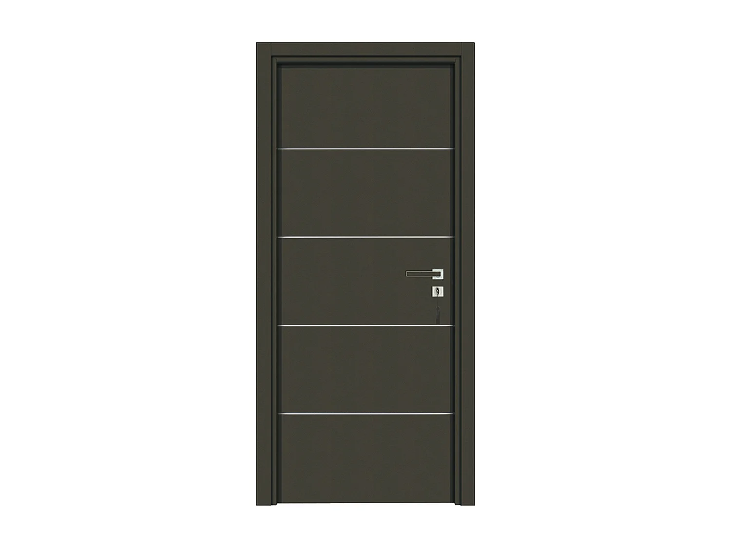 Bloc-porte pose fin de chantier collection Premium Seymour, H.204 x l.93 cm, aspect cuir basalte, réversible