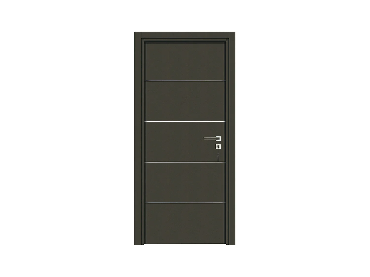 Bloc-porte pose fin de chantier collection Premium Seymour, H.204 x l.93 cm, aspect cuir basalte, réversible
