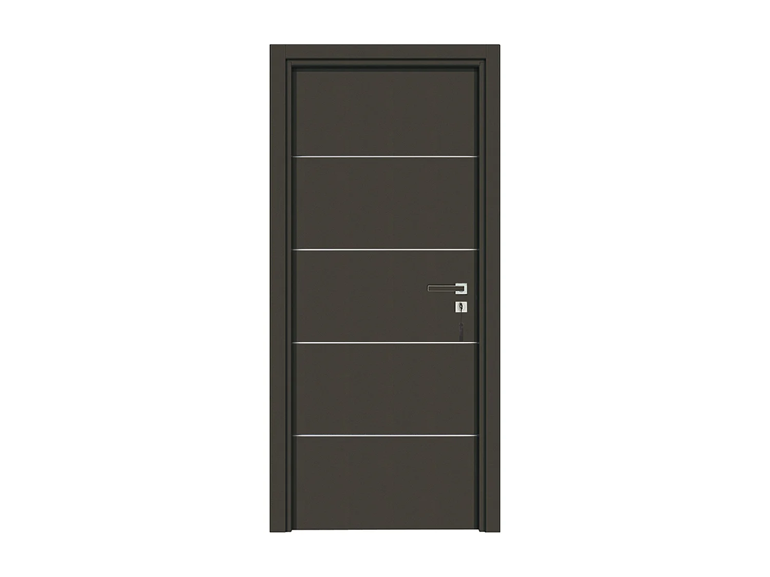 Bloc-porte pose fin de chantier collection Premium Seymour, H.204 x l.93 cm, aspect cuir basalte, réversible