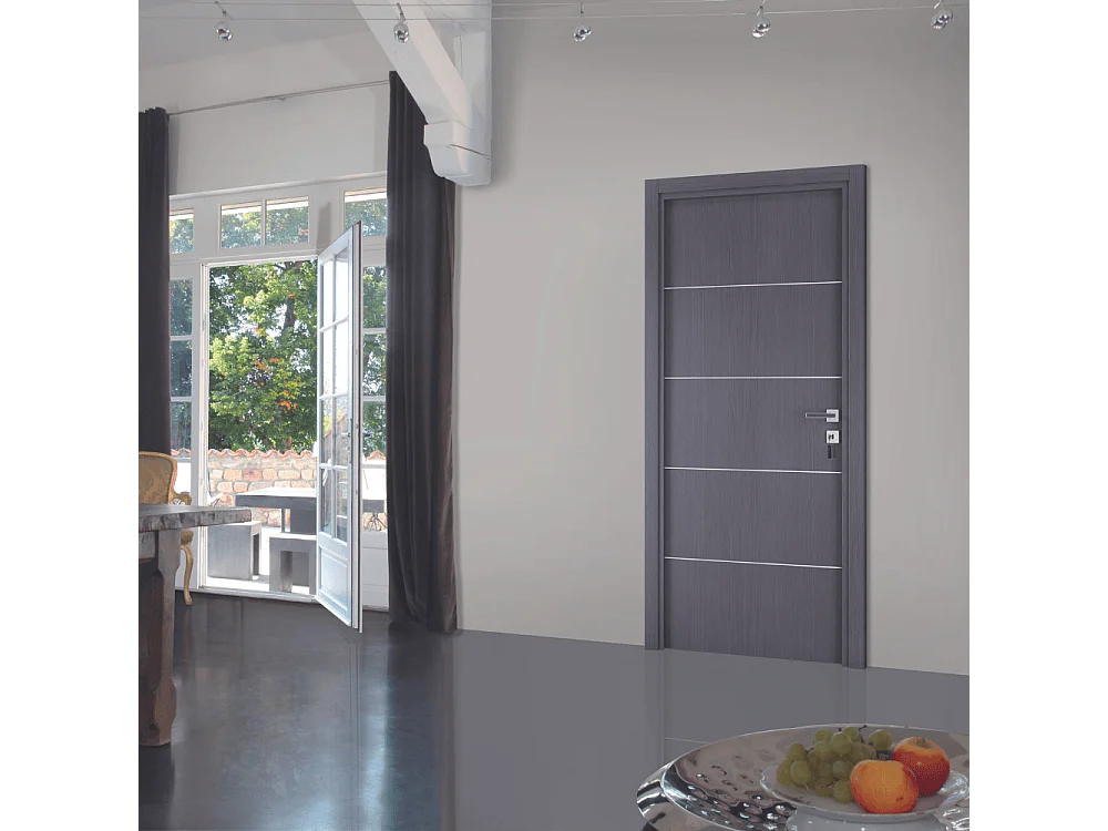 Bloc-porte pose fin de chantier collection Premium Seymour, H.204 x l.93 cm, aspect chêne cendré, réversible