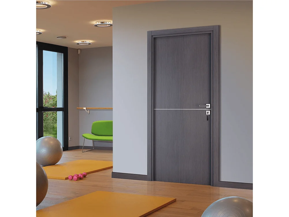 Bloc-porte pose fin de chantier collection Premium Riva, H.204 x l.73 cm, aspect chêne cendré, réversible