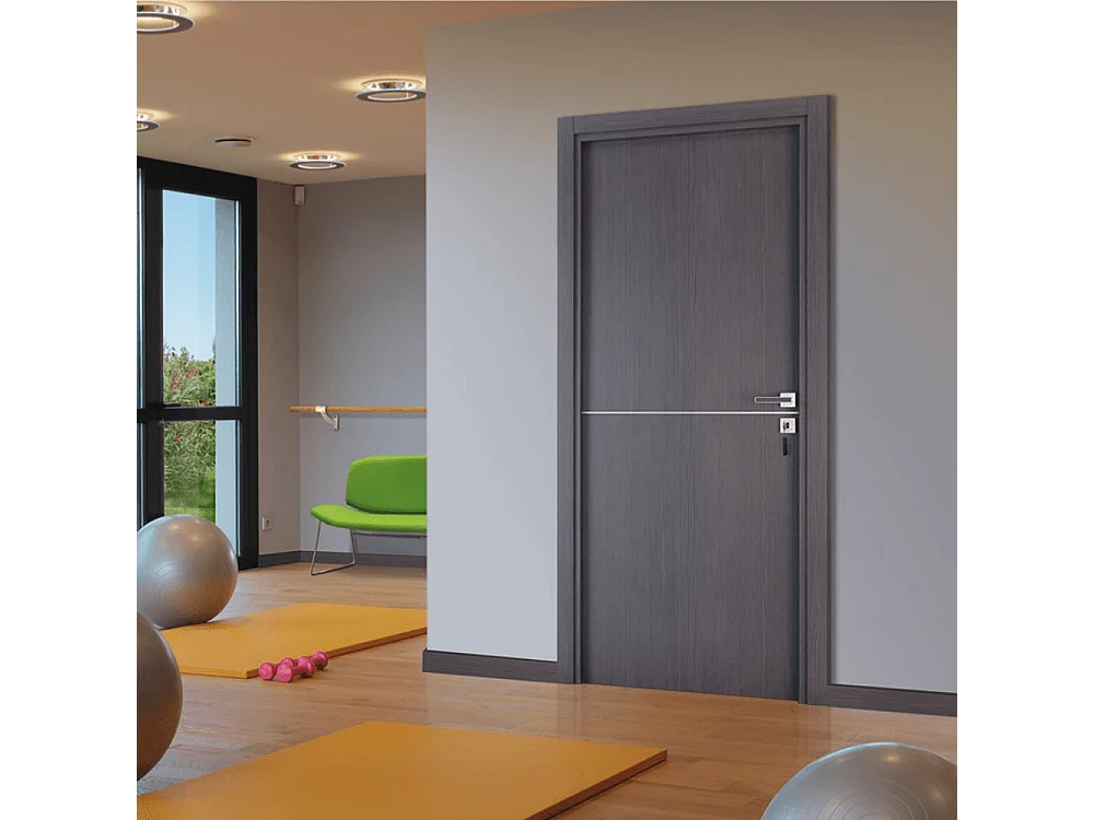 Bloc-porte pose fin de chantier collection Premium Riva, H.204 x l.73 cm, aspect chêne cendré, réversible