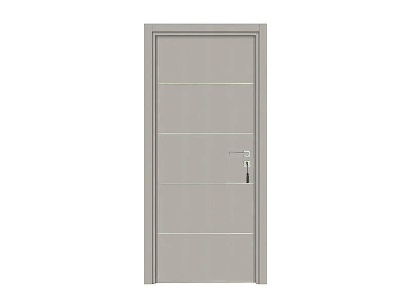 Bloc-porte pose fin de chantier collection Premium Seymour, H.204 x l.73 cm, aspect cuir argile, réversible