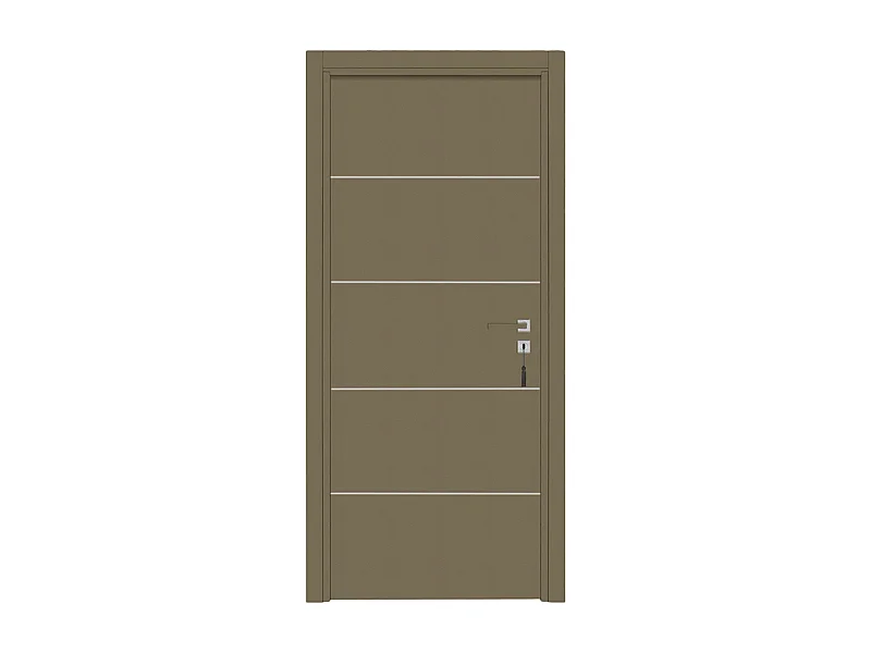 Bloc-porte pose fin de chantier collection Premium Seymour, H.204 x l.93 cm, aspect cuir lichen, réversible