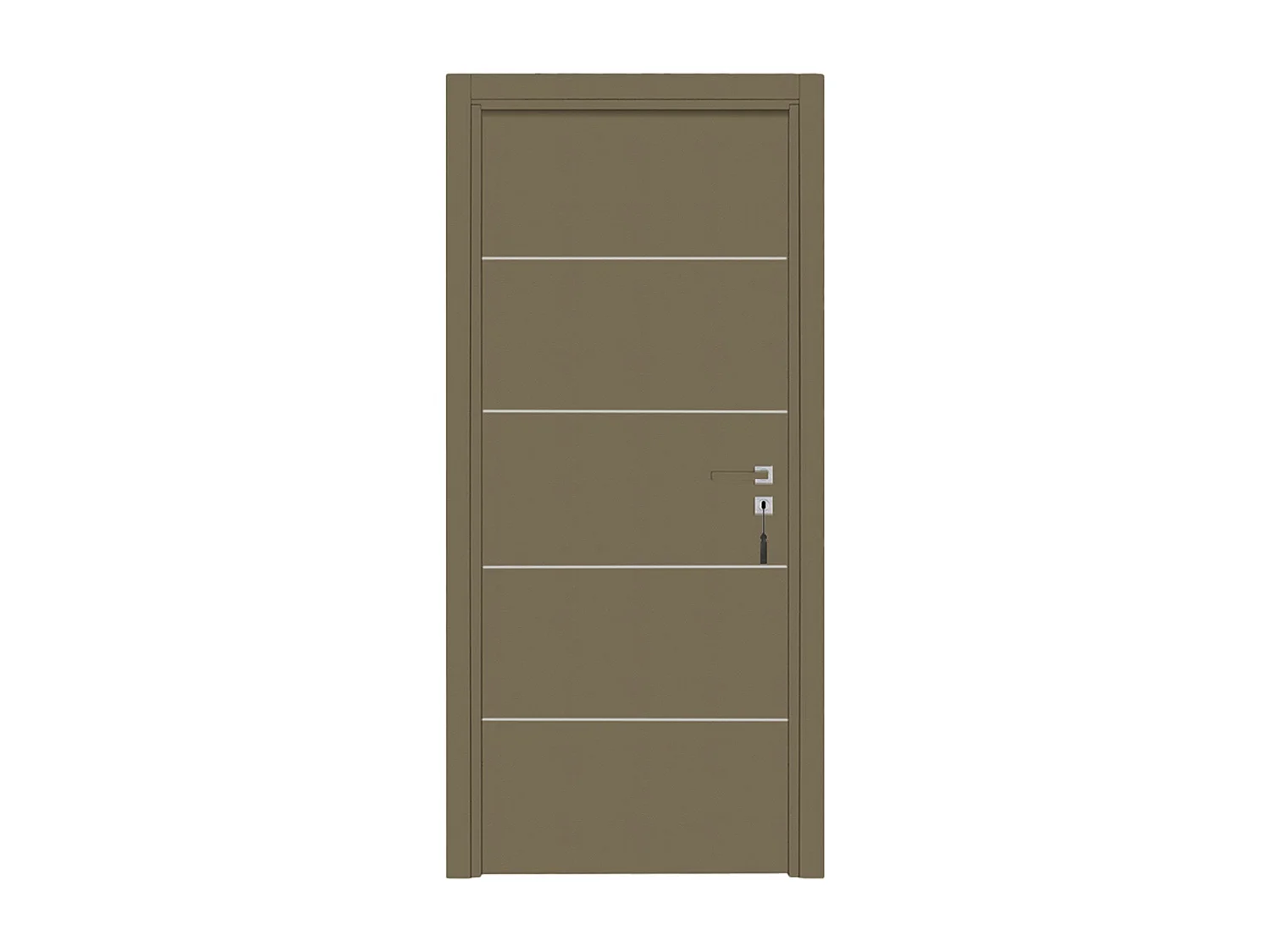 Bloc-porte pose fin de chantier collection Premium Seymour, H.204 x l.93 cm, aspect cuir lichen, réversible