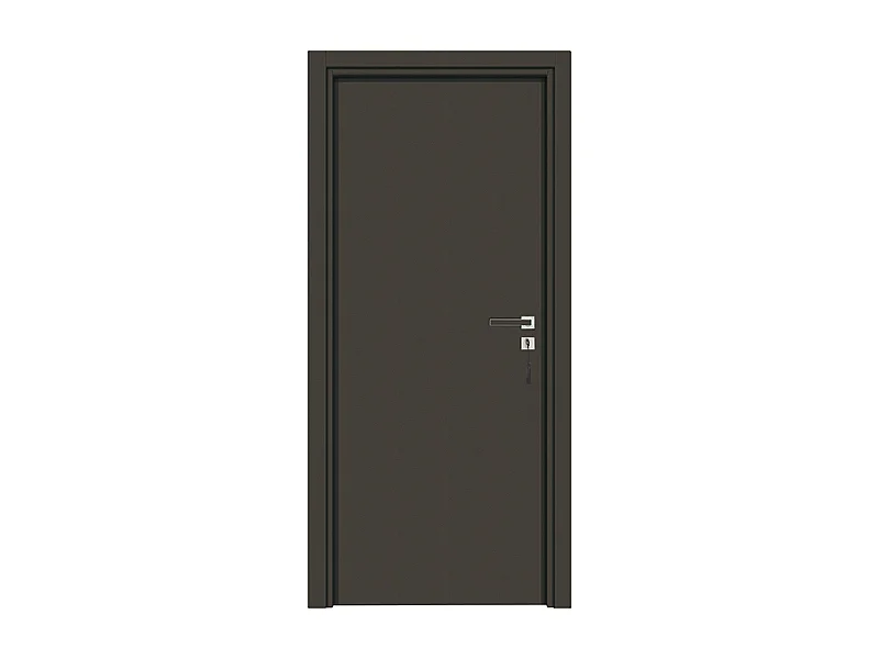 Bloc-porte pose fin de chantier collection Premium Miro, H.204 x l.93 cm, aspect cuir basalte, réversible