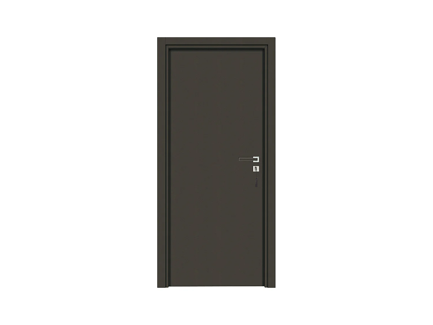 Bloc-porte pose fin de chantier collection Premium Miro, H.204 x l.93 cm, aspect cuir basalte, réversible