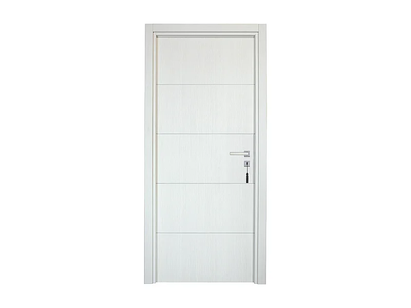 Bloc-porte pose fin de chantier collection Premium Seymour, H.204 x l.73 cm, aspect chêne blanc, réversible