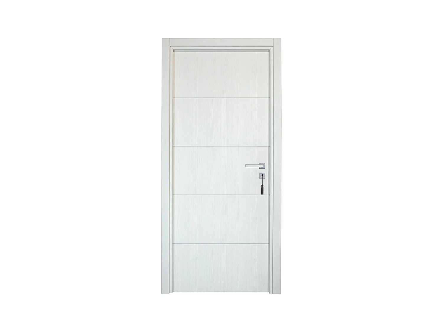 Bloc-porte pose fin de chantier collection Premium Seymour, H.204 x l.73 cm, aspect chêne blanc, réversible