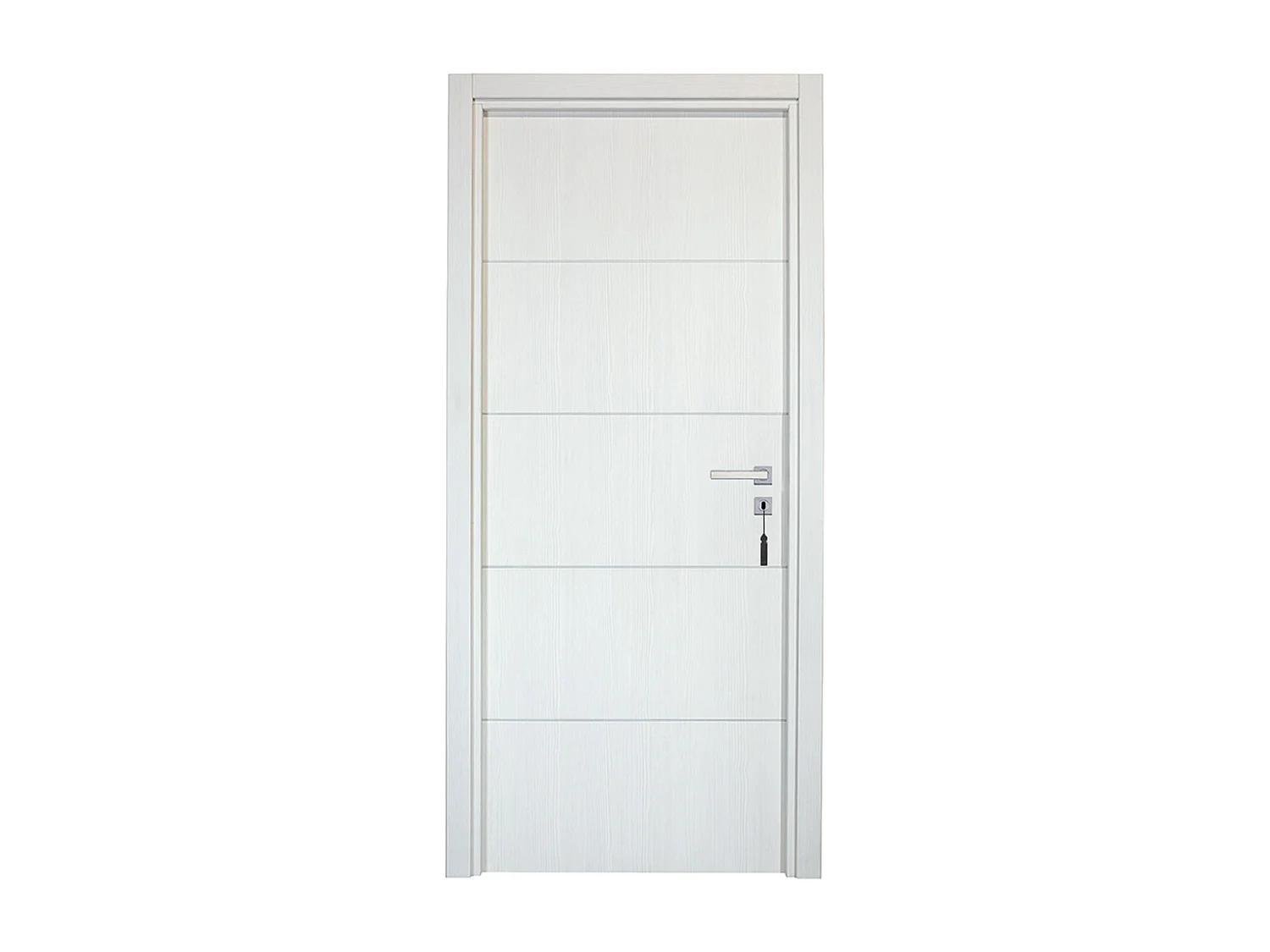 Bloc-porte pose fin de chantier collection Premium Seymour, H.204 x l.73 cm, aspect chêne blanc, réversible