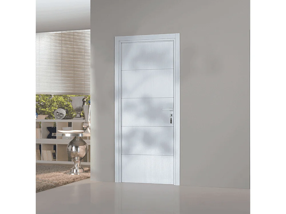 Bloc-porte pose fin de chantier collection Premium Seymour, H.204 x l.73 cm, aspect chêne blanc, réversible