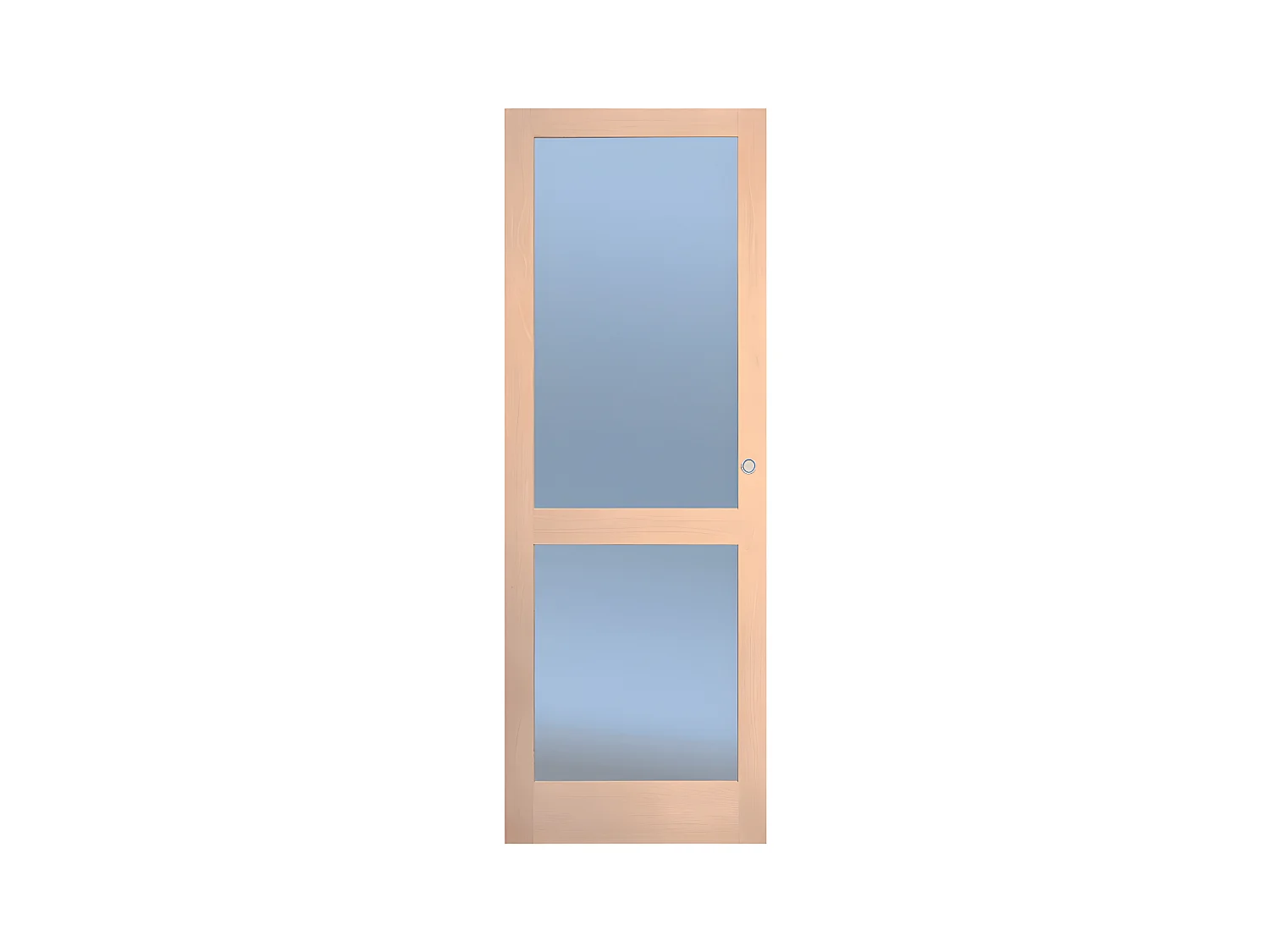 Porte nue, sans cadre, bois Bouleau Access : 2 carreaux, Traverse droite, 73 cm en rive droite