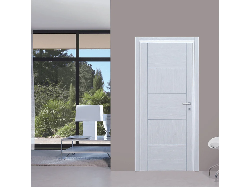 Bloc-porte pose fin de chantier collection Premium Casoar, H.204 x l.73 cm, aspect chêne blanc, réversible
