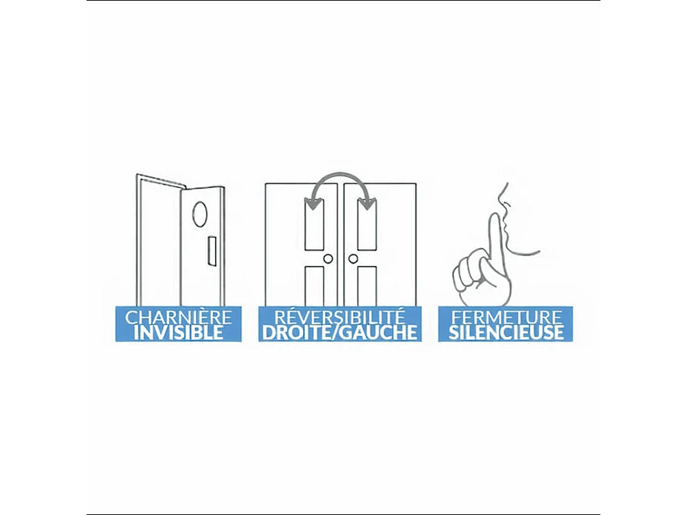 Bloc-porte pose fin de chantier collection Premium Enzo, H.204 x l.73 cm, aspect chêne clair, réversible