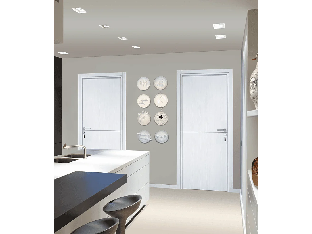 Bloc-porte pose fin de chantier collection Premium Riva, H.204 x l.83 cm, aspect chêne blanc, réversible