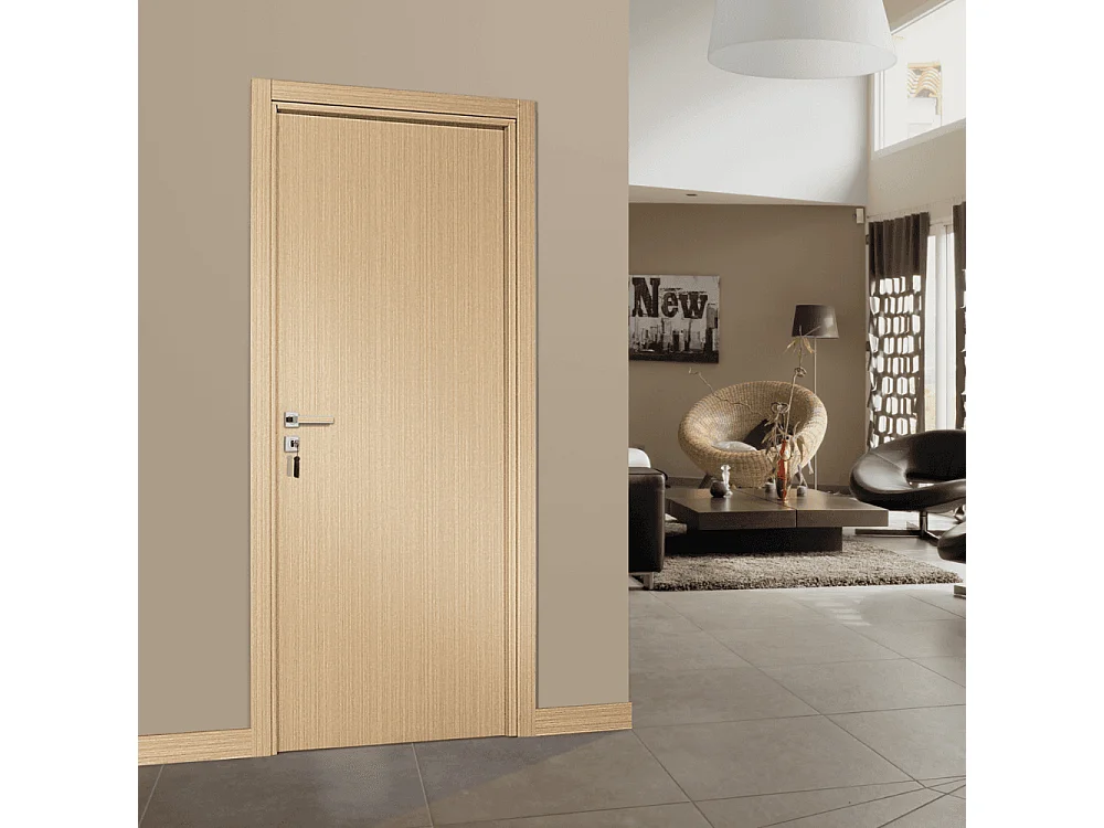 Bloc-porte pose fin de chantier collection Premium Miro, H.204 x l.73 cm, aspect chêne clair, réversible