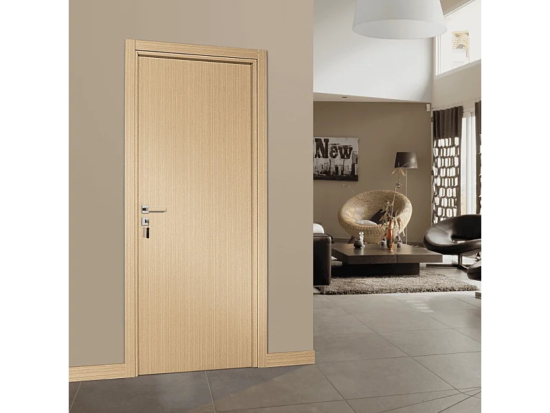 Bloc-porte pose fin de chantier collection Premium Miro, H.204 x l.93 cm, aspect chêne clair, réversible