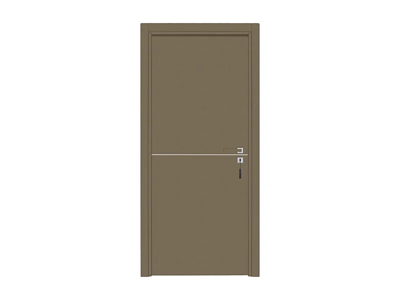 Bloc-porte pose fin de chantier collection Premium Riva, H.204 x l.93 cm, aspect cuir lichen, réversible
