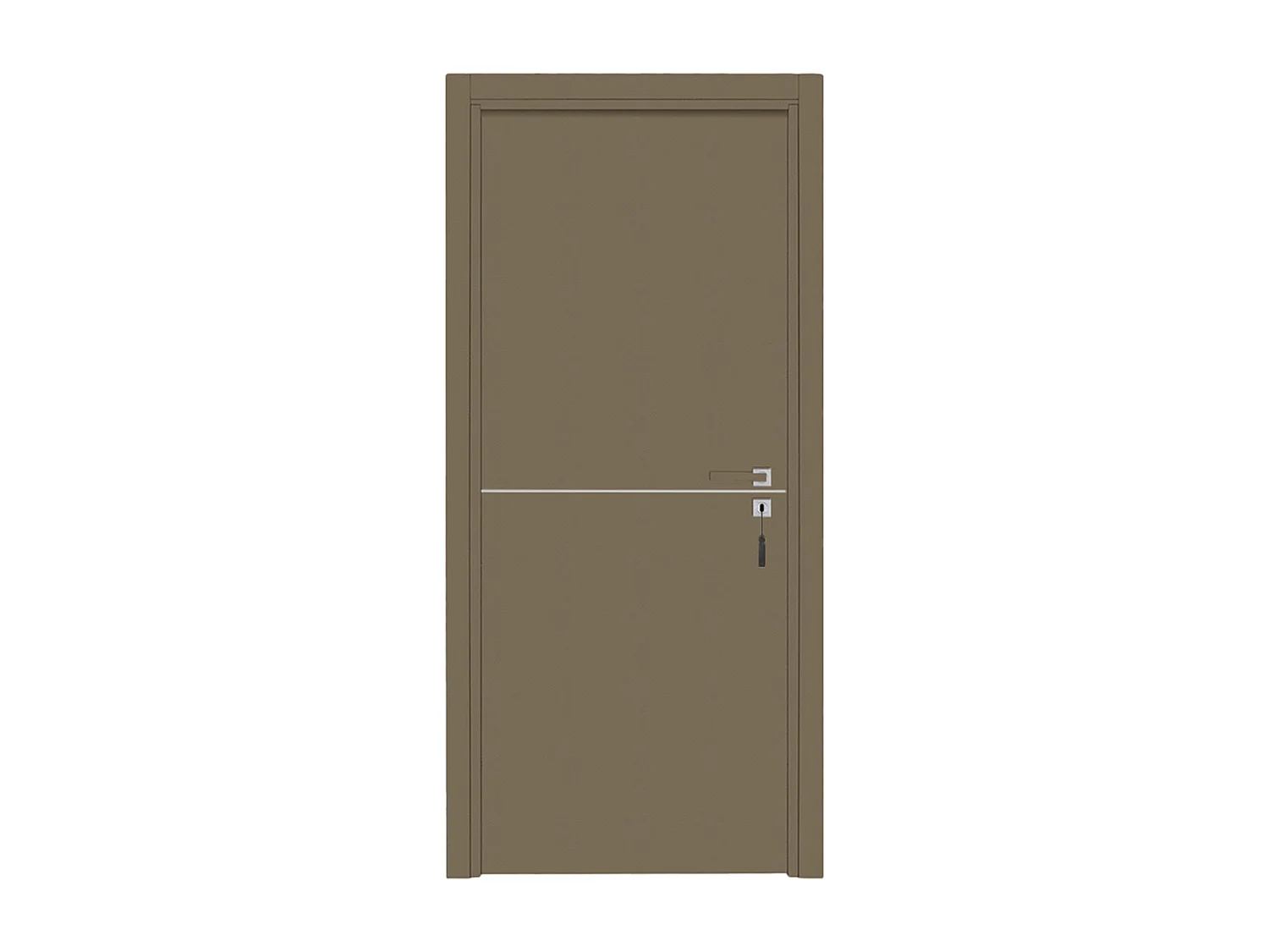 Bloc-porte pose fin de chantier collection Premium Riva, H.204 x l.93 cm, aspect cuir lichen, réversible