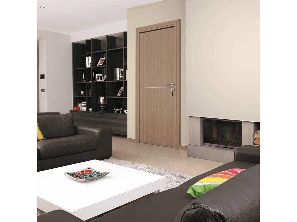 Bloc-porte pose fin de chantier collection Premium Riva, H.204 x l.93 cm, aspect chêne gris, réversible