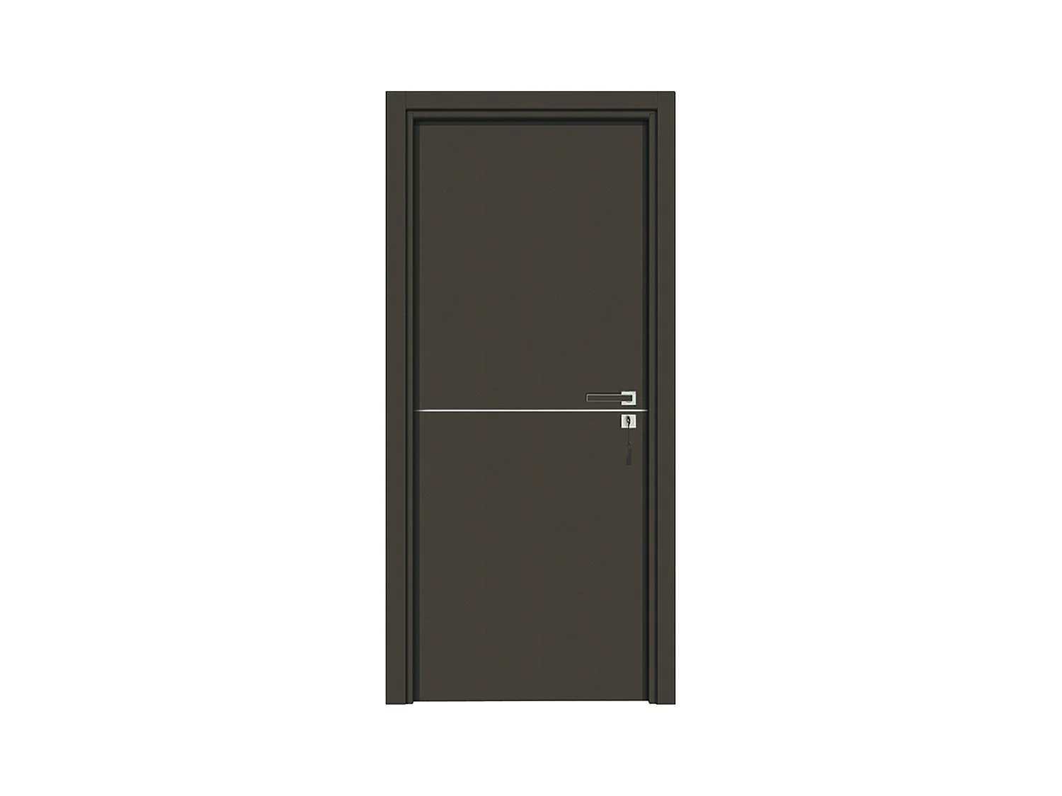 Bloc-porte pose fin de chantier collection Premium Riva, H.204 x l.93 cm, aspect cuir basalte, réversible