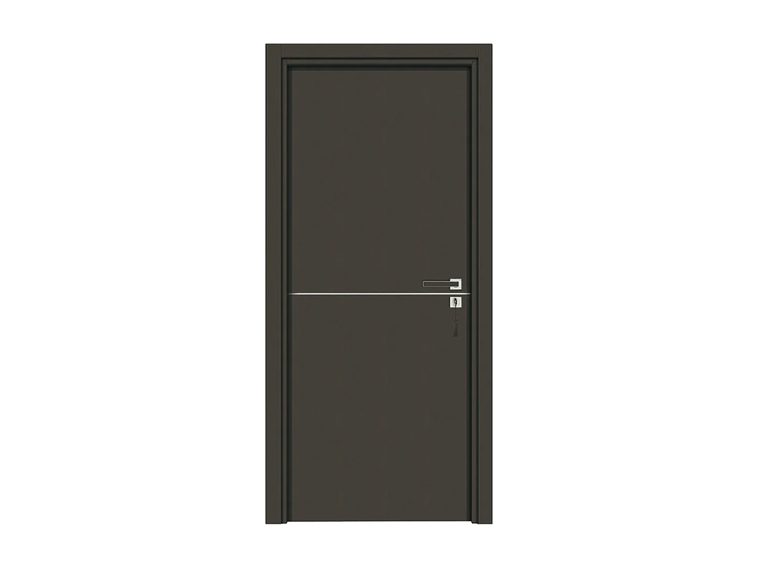 Bloc-porte pose fin de chantier collection Premium Riva, H.204 x l.93 cm, aspect cuir basalte, réversible
