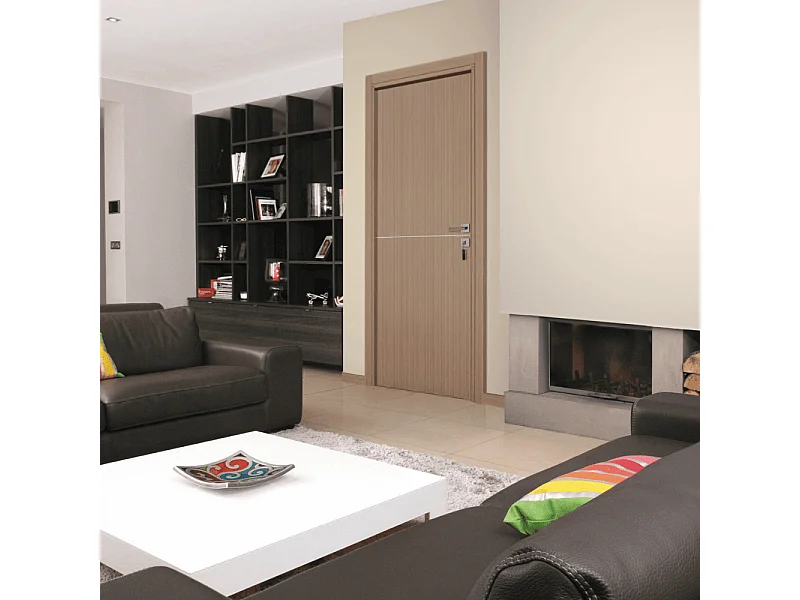 Bloc-porte pose fin de chantier collection Premium Riva, H.204 x l.73 cm, aspect chêne gris, réversible