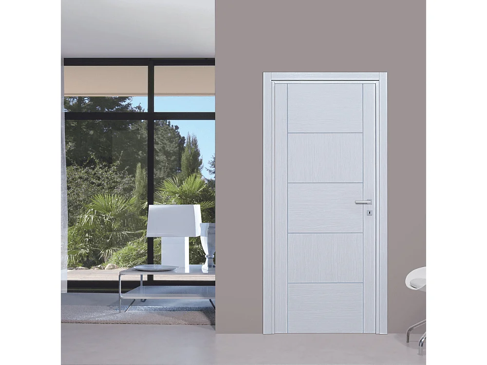 Bloc-porte pose fin de chantier collection Premium Casoar, H.204 x l.93 cm, aspect chêne blanc, réversible