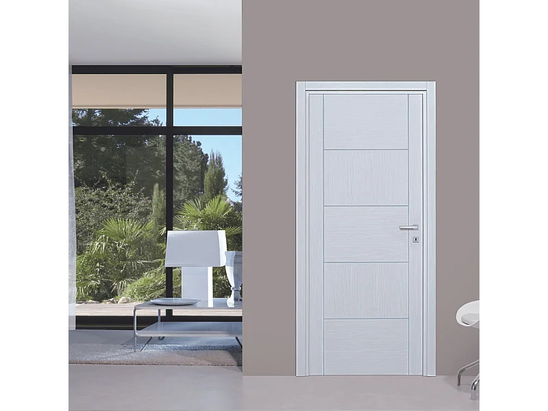 Bloc-porte pose fin de chantier collection Premium Casoar, H.204 x l.93 cm, aspect chêne blanc, réversible