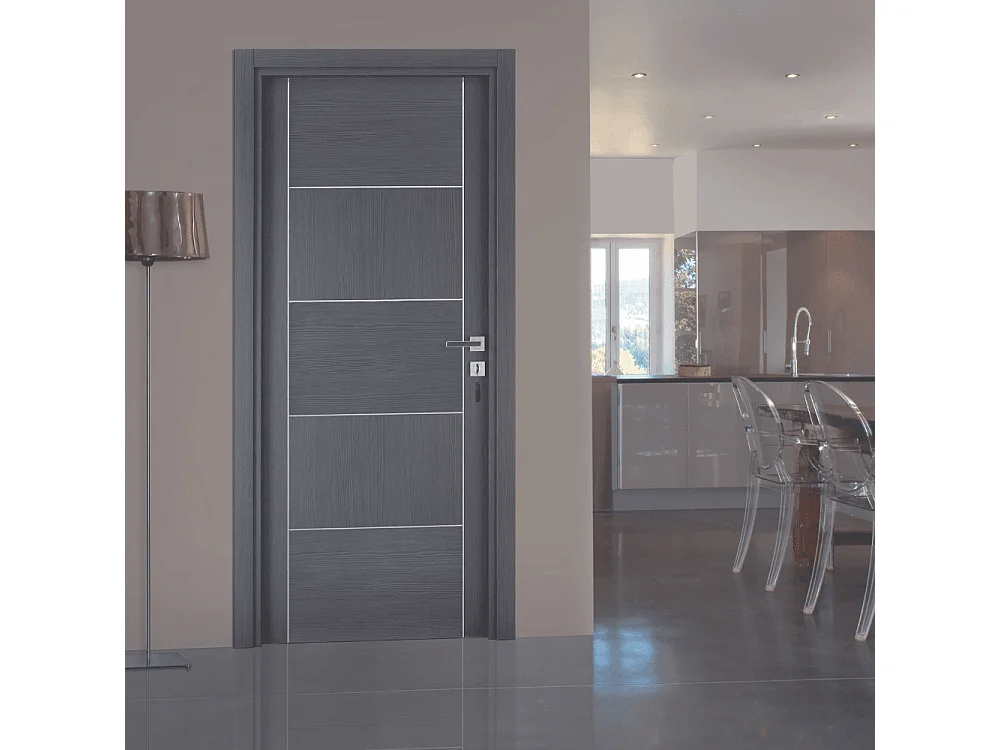 Bloc-porte pose fin de chantier collection Premium Casoar, H.204 x l.93 cm, aspect chêne cendré, réversible