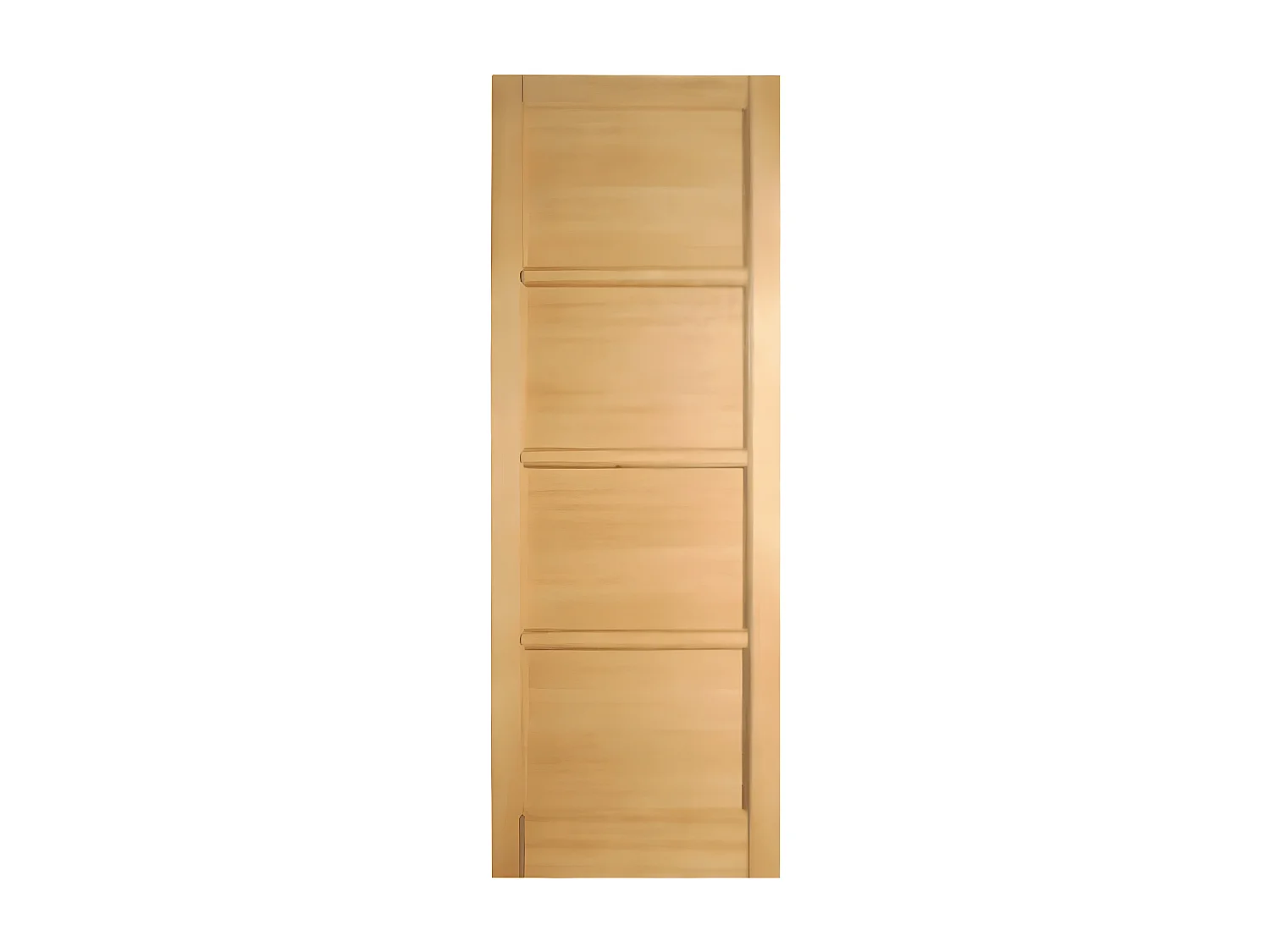 Porte nue, sans cadre, bois Erable, 63 cm, 4 panneaux, recouvrement