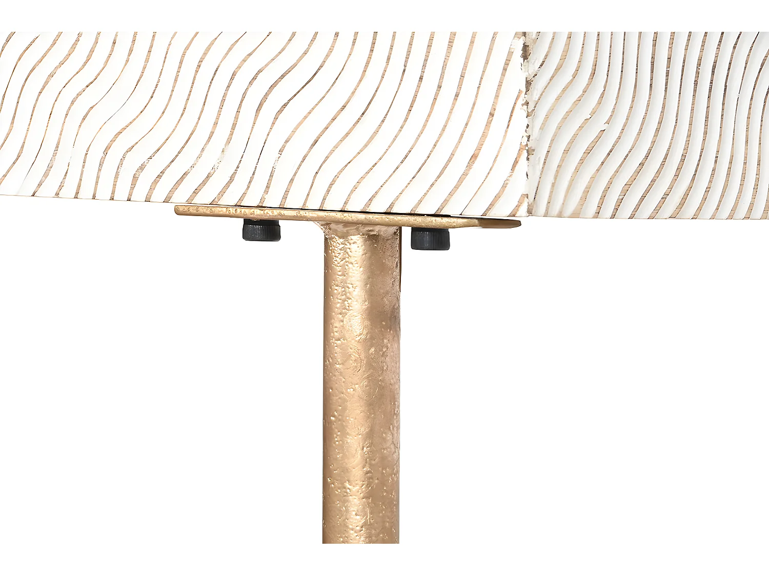 Table basse, table de salon rectangulaire en métal doré et bois de manguier marron  - longueur 120 x profondeur 60 x Hauteur 57 cm