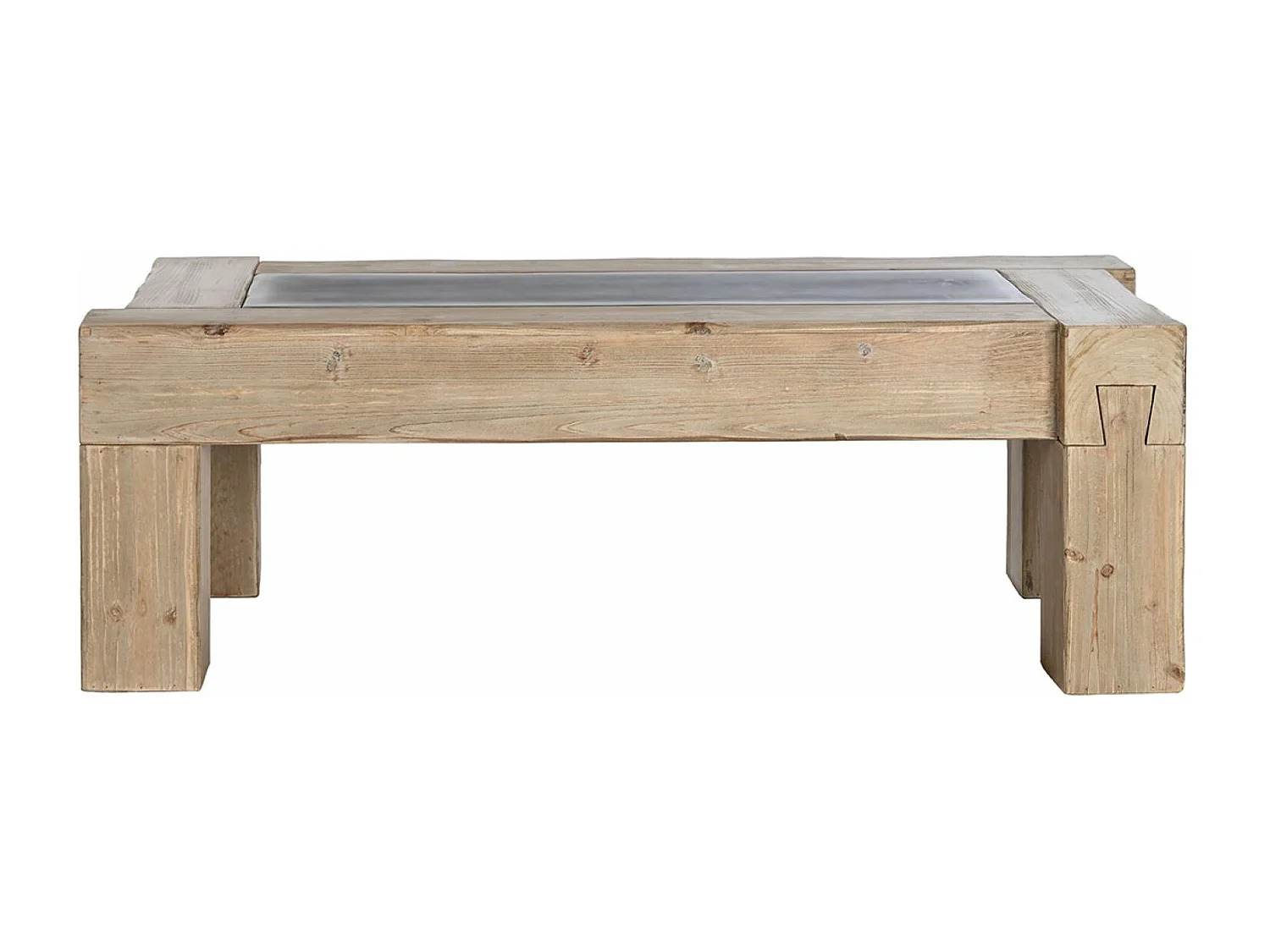 Table basse, table de salon rectangulaire en bois coloris naturel  - longueur 140 x profondeur 70 x Hauteur 46 cm