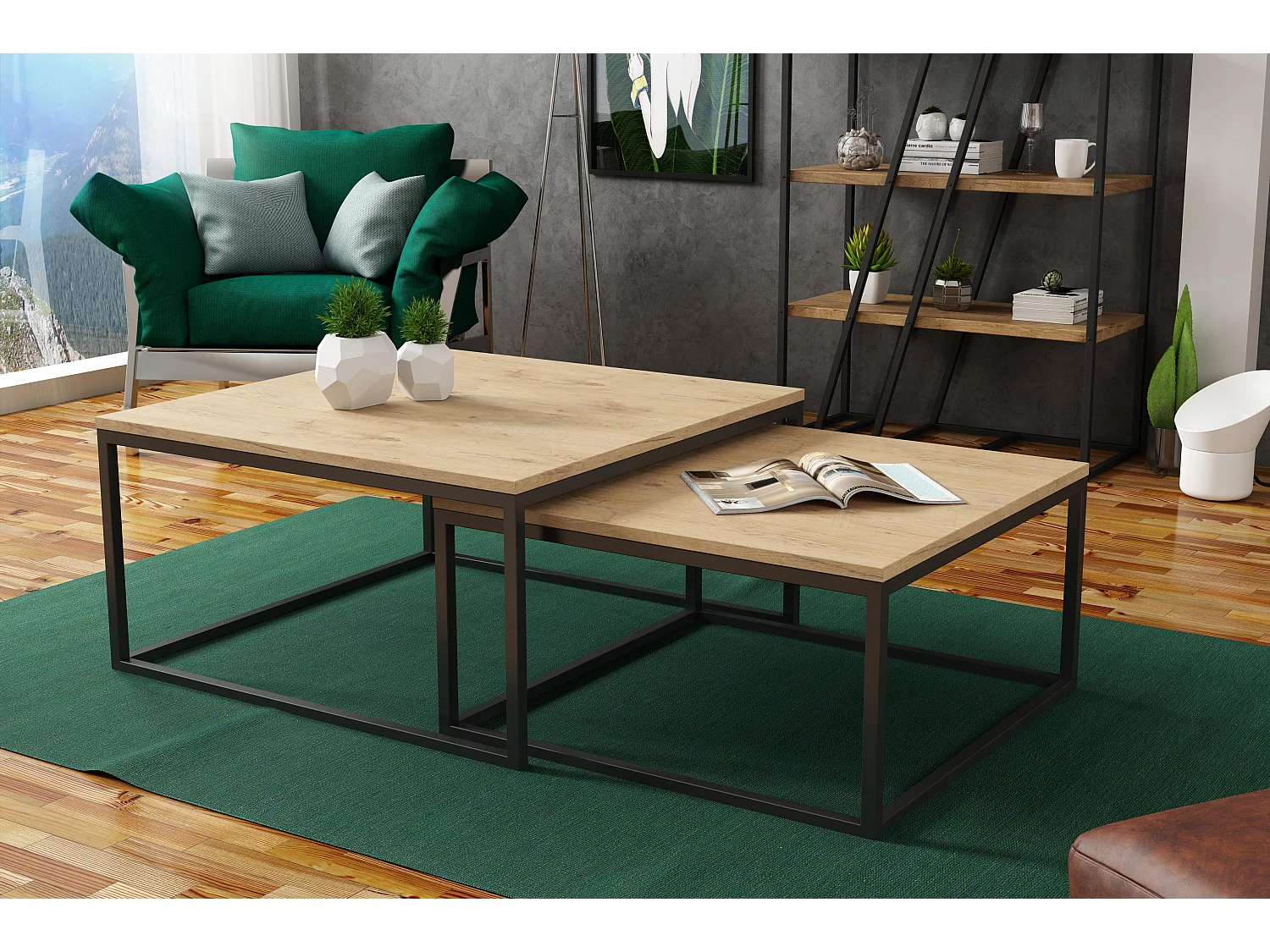 Table Basse DUAL CT76 76x76x39 Naturel