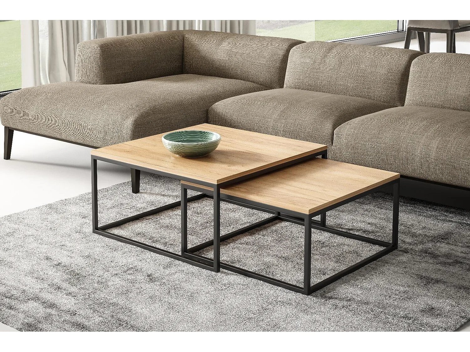 Mesa Centro DUAL CT76 76x76x39 Bege