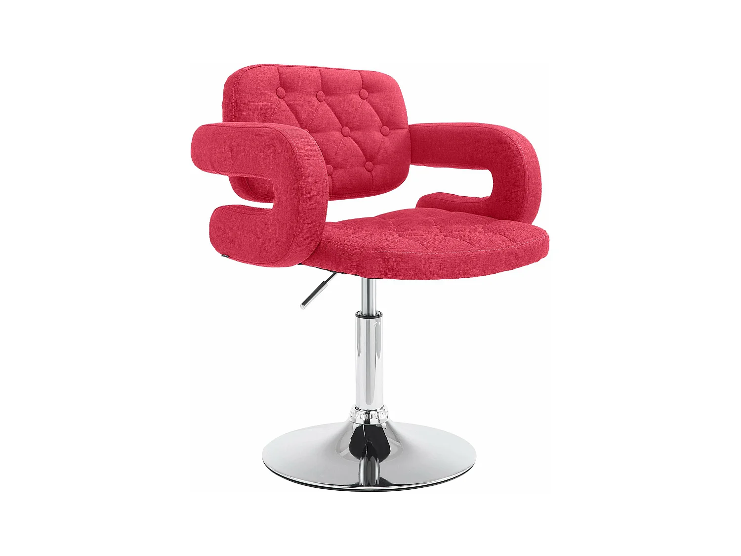 Fauteuil pivotant - Tissu & Antique clair - Rouge - Dublin