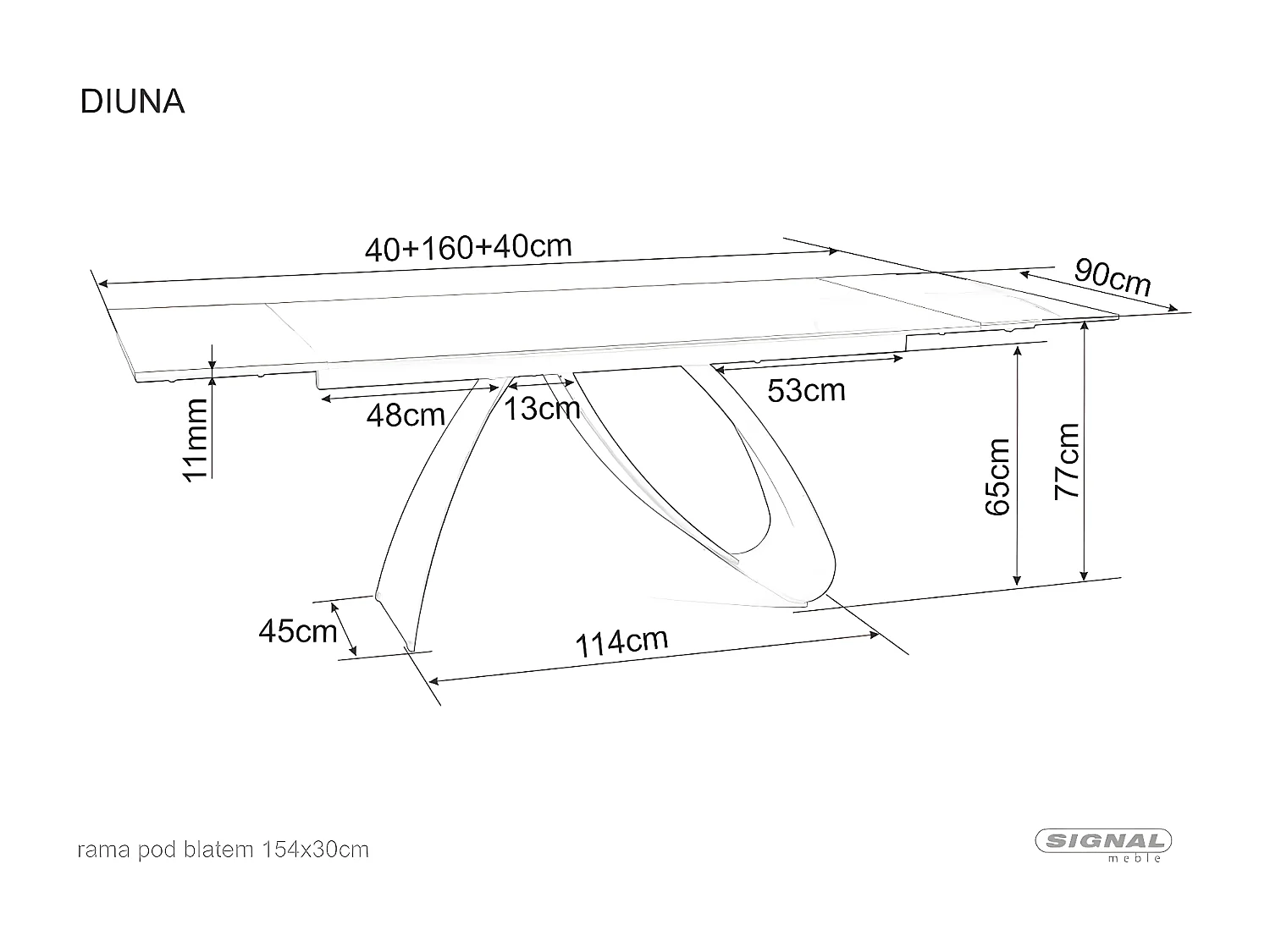 Esstisch  Diuna/(90x160-240)/Braun