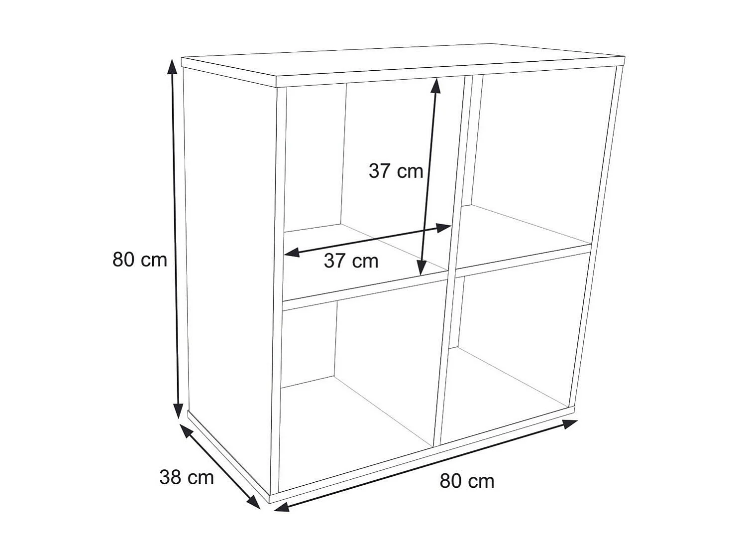 Vitrinekast LONI SC80 80x80x38 Grijs