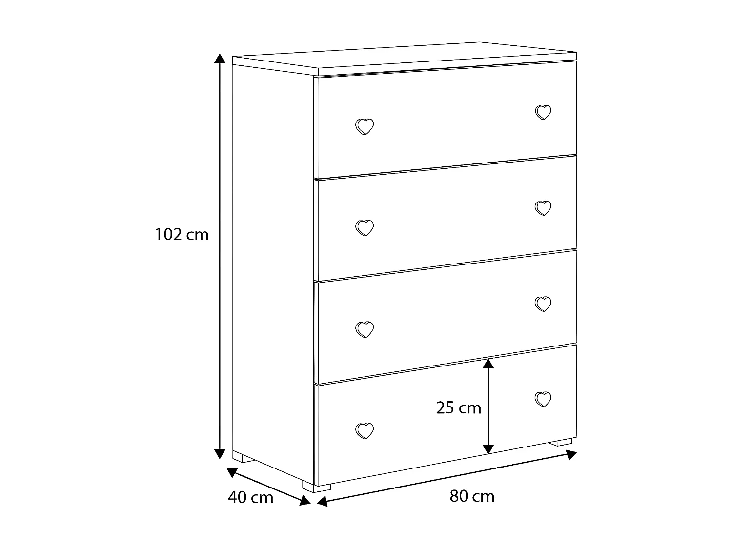 Buffet EMILY SB80 4D 80x102x40 Blanc