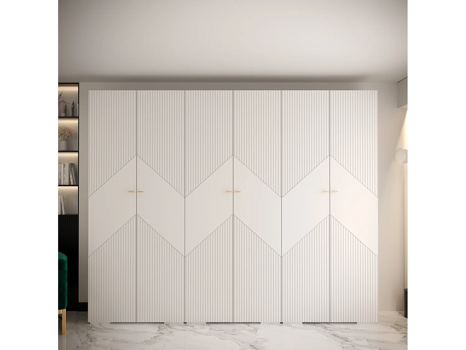 Draaideurkast Manhattan Ryfel 2 236,7/300/47 6-deurs (wit)