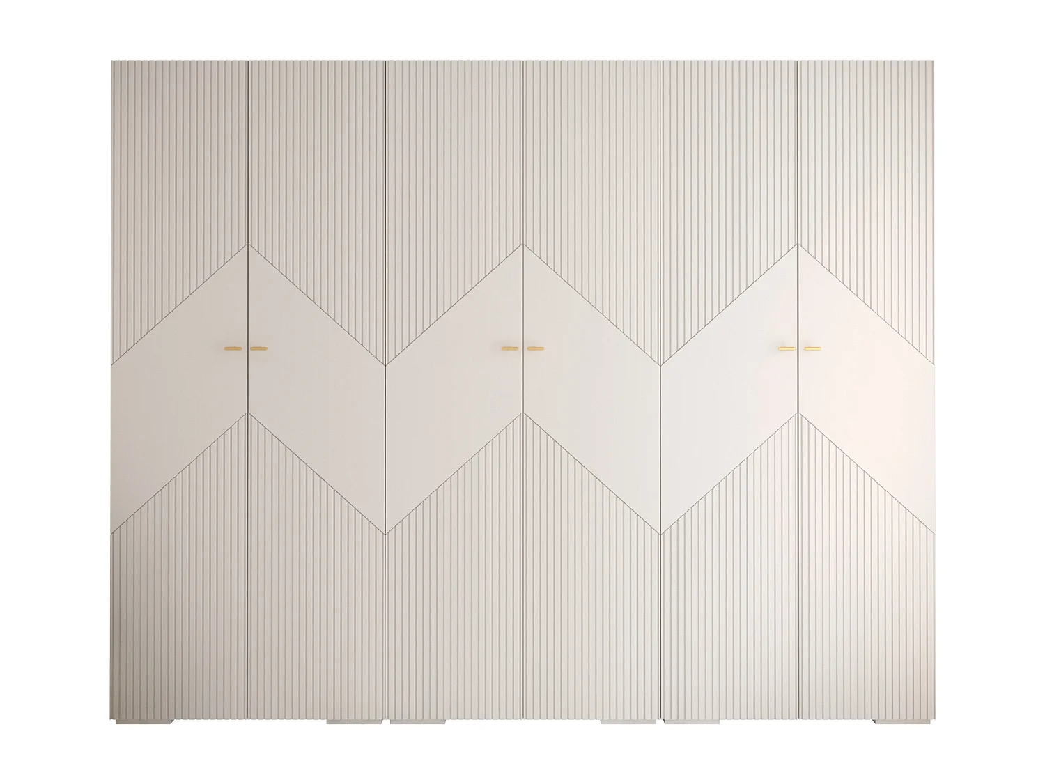 Armoire à portes battantes Manhattan Ryfel 2 236,7/300/47 6 portes (Blanc)